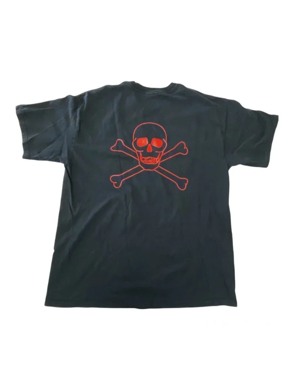 Gildan Vintage Oly’s Barber Shop L Black T Shirt Skull Crossbones Wisconsin - Picture 2 of 9